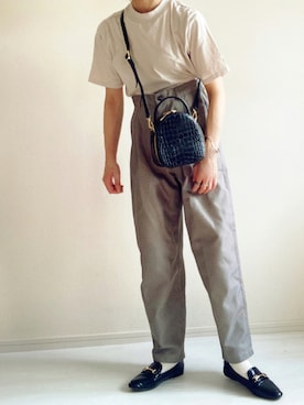 「白ソックス」｜「アイテム（セットアップ）」を使った、nonさん（レディース・160cm）の夏コーディネート