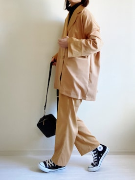 「ECRIRE（エクリール）のアイテム（スラックス）」を使った、nonさん（レディース・160cm）の冬コーディネート