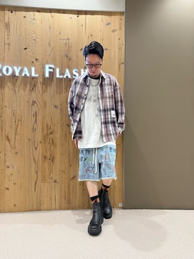 「ROYAL FLASH（ロイヤルフラッシュ）のアイテム」を使った、akihiro_okadaさん（メンズ・175cm）の夏コーディネート