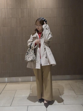 「アイテム（その他パンツ、イエロー系）」を使った、makiさん（レディース・150cm）の秋コーディネート