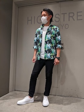「アイテム（チノパンツ）」を使った、HIGH STREET_officialさん（メンズ・166cm）の夏コーディネート
