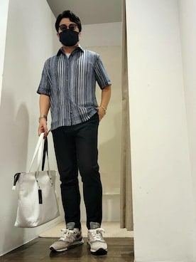 「TORNADO MART（トルネードマート）のアイテム（バッグ）」を使った、HIGH STREET_officialさん（メンズ・165cm）の夏コーディネート