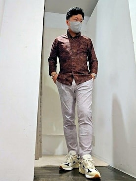 「アイテム（ポロシャツ、ブラウン系）」を使った、HIGH STREET_officialさん（メンズ・165cm）の秋コーディネート