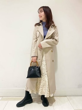 「N.（N. Natural Beauty Basic）（エヌエヌナチュラルビューティーベーシック）のアイテム（トレンチコート）」を使った、N. STAFFさん（レディース・159cm）の冬コーディネート