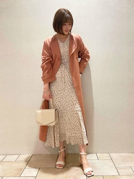 「N.（N. Natural Beauty Basic）（エヌエヌナチュラルビューティーベーシック）のアイテム（ノーカラーコート）」を使った、N. STAFFさん（レディース・158cm）の春コーディネート