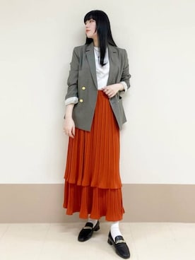 「お呼ばれ」｜「アイテム（Tシャツ/カットソー）」を使った、N. STAFFさん（レディース・163cm）の春コーディネート