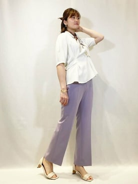 「お呼ばれ」｜「アイテム（サンダル）」を使った、N. STAFFさん（レディース・158cm）の春コーディネート