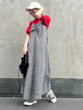 「N.（N. Natural Beauty Basic）（エヌエヌナチュラルビューティーベーシック）のアイテム（キャップ）」を使った、N. STAFFさん（レディース・157cm）の夏コーディネート
