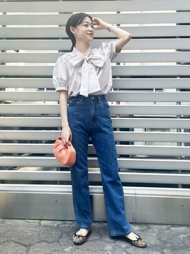 「フレアデニム」｜N. STAFFさん（レディース・157cm）の夏コーディネート
