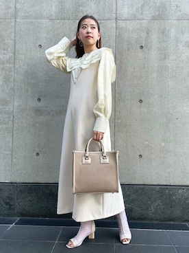 「N.（N. Natural Beauty Basic）（エヌエヌナチュラルビューティーベーシック）のアイテム（ジャンパースカート）」を使った、N. STAFFさん（レディース・157cm）の秋コーディネート