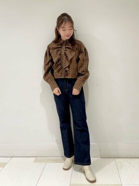 N. STAFFさん（レディース・159cm）の秋コーディネート