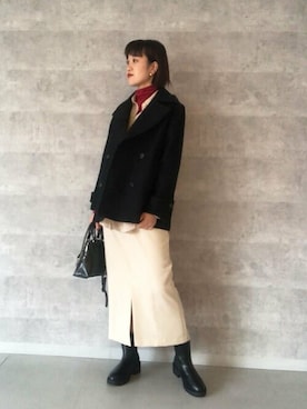 「N.（N. Natural Beauty Basic）（エヌエヌナチュラルビューティーベーシック）のアイテム（ピーコート）」を使った、N. STAFFさん（レディース・164cm）の秋コーディネート