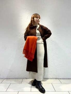 「N.（N. Natural Beauty Basic）（エヌエヌナチュラルビューティーベーシック）のアイテム（ノーカラーコート）」を使った、N. STAFFさん（レディース・154cm）の秋コーディネート
