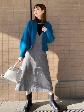 「N.（N. Natural Beauty Basic）（エヌエヌナチュラルビューティーベーシック）のアイテム（ジャンパースカート）」を使った、N. STAFFさん（レディース・164cm）の冬コーディネート