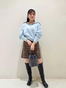 N. STAFFさん（レディース・158cm）の冬コーディネート