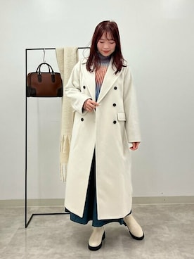 「N.（N. Natural Beauty Basic）（エヌエヌナチュラルビューティーベーシック）のアイテム（チェスターコート）」を使った、N. STAFFさん（レディース・159cm）の冬コーディネート