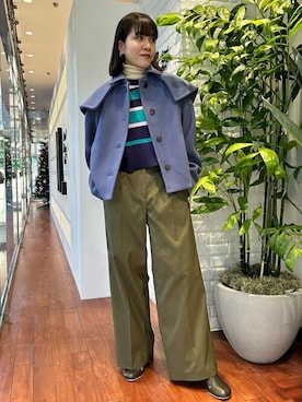 「N.（N. Natural Beauty Basic）（エヌエヌナチュラルビューティーベーシック）のアイテム（ステンカラーコート）」を使った、N. STAFFさん（レディース・160cm）の冬コーディネート