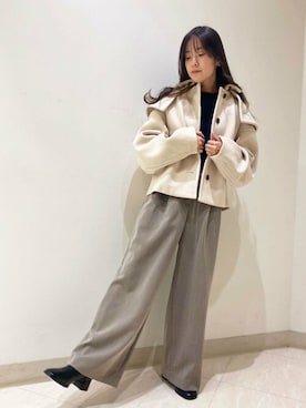 「N.（N. Natural Beauty Basic）（エヌエヌナチュラルビューティーベーシック）のアイテム（ステンカラーコート）」を使った、N. STAFFさん（レディース・158cm）の冬コーディネート