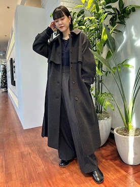 「N.（N. Natural Beauty Basic）（エヌエヌナチュラルビューティーベーシック）のアイテム（ステンカラーコート）」を使った、N. STAFFさん（レディース・160cm）の冬コーディネート