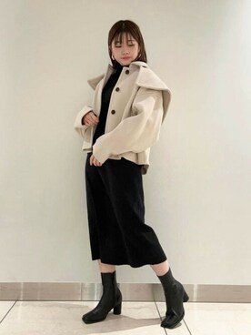 「N.（N. Natural Beauty Basic）（エヌエヌナチュラルビューティーベーシック）のアイテム（ステンカラーコート）」を使った、N. STAFFさん（レディース・158cm）の冬コーディネート