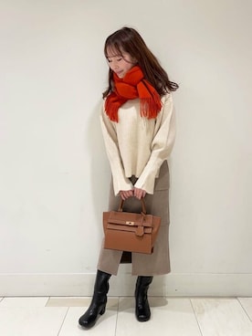 N. STAFFさん（レディース・159cm）の冬コーディネート