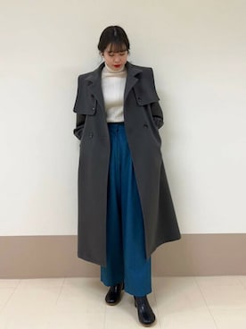 「N.（N. Natural Beauty Basic）（エヌエヌナチュラルビューティーベーシック）のアイテム（ステンカラーコート）」を使った、N. STAFFさん（レディース・166cm）の冬コーディネート