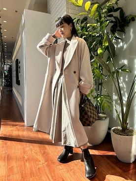 「N.（N. Natural Beauty Basic）（エヌエヌナチュラルビューティーベーシック）のアイテム（チェスターコート）」を使った、N. STAFFさん（レディース・160cm）の冬コーディネート