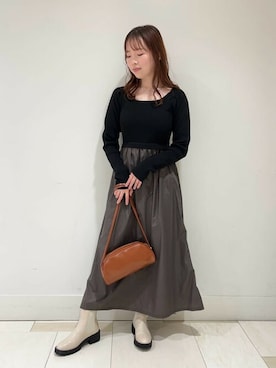 N. STAFFさん（レディース・159cm）の冬コーディネート