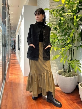 「N.（N. Natural Beauty Basic）（エヌエヌナチュラルビューティーベーシック）のアイテム（デニムジャケット）」を使った、N. STAFFさん（レディース・160cm）の冬コーディネート