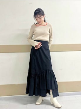 N. STAFFさん（レディース・157cm）の冬コーディネート