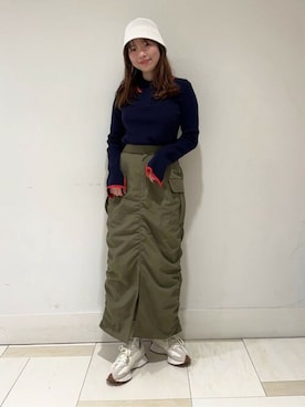 N. STAFFさん（レディース・159cm）の冬コーディネート