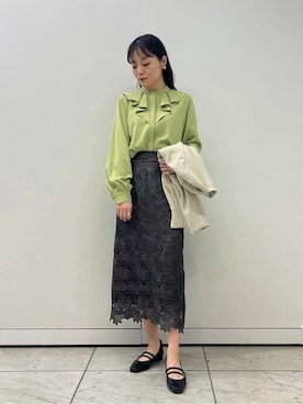 「N.（N. Natural Beauty Basic）（エヌエヌナチュラルビューティーベーシック）のアイテム（ノーカラージャケット）」を使った、N. STAFFさん（レディース・157cm）の春コーディネート
