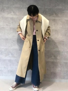 「N.（N. Natural Beauty Basic）（エヌエヌナチュラルビューティーベーシック）のアイテム（ステンカラーコート）」を使った、N. STAFFさん（レディース・164cm）の春コーディネート