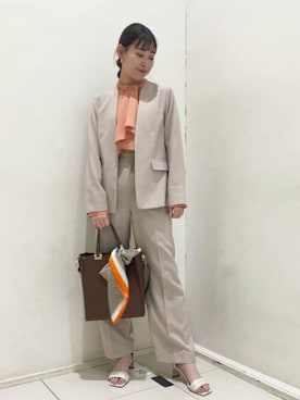 「N.（N. Natural Beauty Basic）（エヌエヌナチュラルビューティーベーシック）のアイテム（ノーカラージャケット）」を使った、N. STAFFさん（レディース・157cm）の春コーディネート