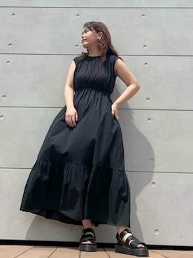◆美品◆ N. コットンローンティアードウエストリボンワンピース　ブラック　S セール 30%OFF】コットンローンティアードウエストリボン