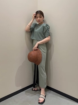 「N.（N. Natural Beauty Basic）（エヌエヌナチュラルビューティーベーシック）のアイテム（帽子）」を使った、N. STAFFさん（レディース・158cm）の夏コーディネート