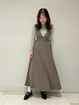 「N.（N. Natural Beauty Basic）（エヌエヌナチュラルビューティーベーシック）のアイテム（ジャンパースカート）」を使った、N. STAFFさん（レディース・159cm）の夏コーディネート