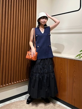 「N.（N. Natural Beauty Basic）（エヌエヌナチュラルビューティーベーシック）のアイテム（帽子）」を使った、N. STAFFさん（レディース・168cm）の秋コーディネート