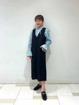 「N.（N. Natural Beauty Basic）（エヌエヌナチュラルビューティーベーシック）のアイテム（ジャンパースカート）」を使った、N. STAFFさん（レディース・161cm）の秋コーディネート