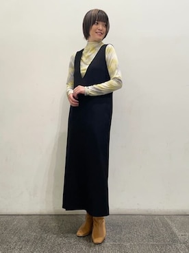「N.（N. Natural Beauty Basic）（エヌエヌナチュラルビューティーベーシック）のアイテム（ジャンパースカート）」を使った、N. STAFFさん（レディース・158cm）の秋コーディネート