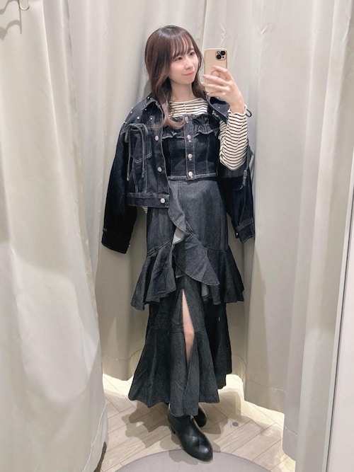 ビジューリボンGジャン（デニムジャケット）｜MAJESTIC LEGON