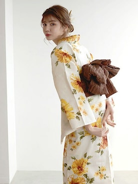 「Dita（ディータ）のアイテム（浴衣）」を使った、Ditaさん（レディース・160cm）の春コーディネート