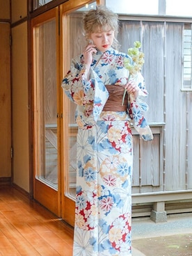 「Dita（ディータ）のアイテム（浴衣）」を使った、Ditaさん（レディース・160cm）の春コーディネート