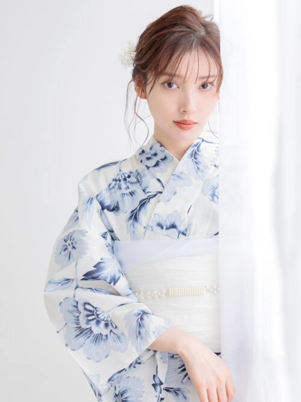 「夏、大人カジュアル、デート、お出かけコーデ、浴衣、大人コーデ、大人女子、ブルーコーデ、夏コーデ、おしゃれさんと繋がりたい」｜「Ditaの1人で着られる浴衣5点セット 和歌山染工日本染め（ゆかた・しわへこ帯・下駄・着付け本・腰ひも）【K】（浴衣、その他）」を使った、Ditaさん（レディース・160cm）の夏コーディネートの1枚目の写真