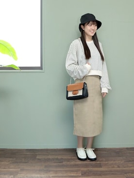 「コーディネート」｜「アイテム（モカシン/デッキシューズ）」を使った、sr__rさん（レディース・158cm）の秋コーディネート