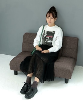 「コーディネート」｜「アイテム（モカシン/デッキシューズ）」を使った、sr__rさん（レディース・158cm）の秋コーディネート