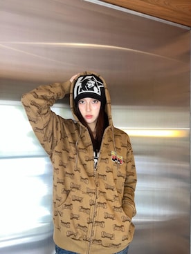「アイテム（帽子）」を使った、chuneさん（レディース・173cm）の秋コーディネート