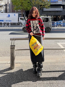 「アイテム（スカート）」を使った、chuneさん（レディース・173cm）の秋コーディネート