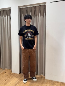 「HYSTERIC GLAMOUR（ヒステリックグラマー）の【26～28cm】サイドジップ ハイカットスニーカー（スニーカー）」を使った、よしきさん（メンズ・181cm）の夏コーディネート