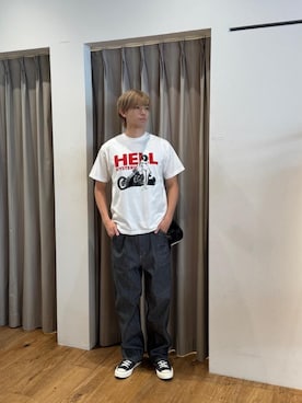 「HYSTERIC GLAMOUR（ヒステリックグラマー）の【26～28cm】サイドジップ ハイカットスニーカー（スニーカー）」を使った、よしきさん（メンズ・181cm）の夏コーディネート